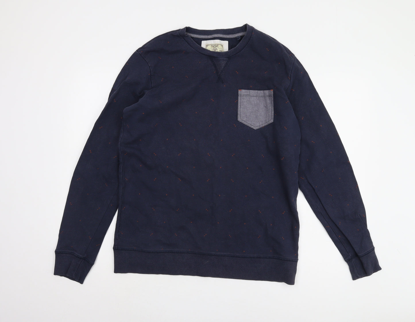 Next Men’s Blue Pullover Sweatshirt L Cotton