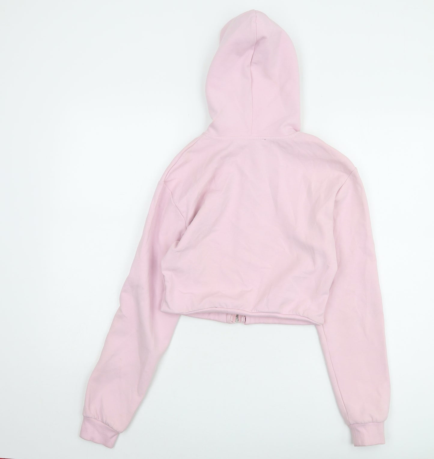 Zara Women's Pink Full Zip Hoodie - Size 8