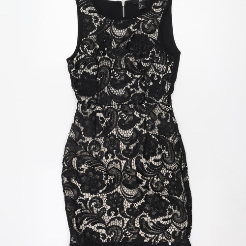 H&M Women's Black Lace Bodycon Dress XS