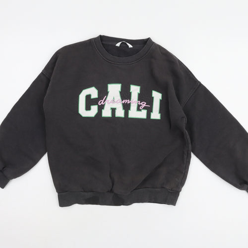 Marks and Spencer Girls Black Pullover Sweatshirt 9-10Y