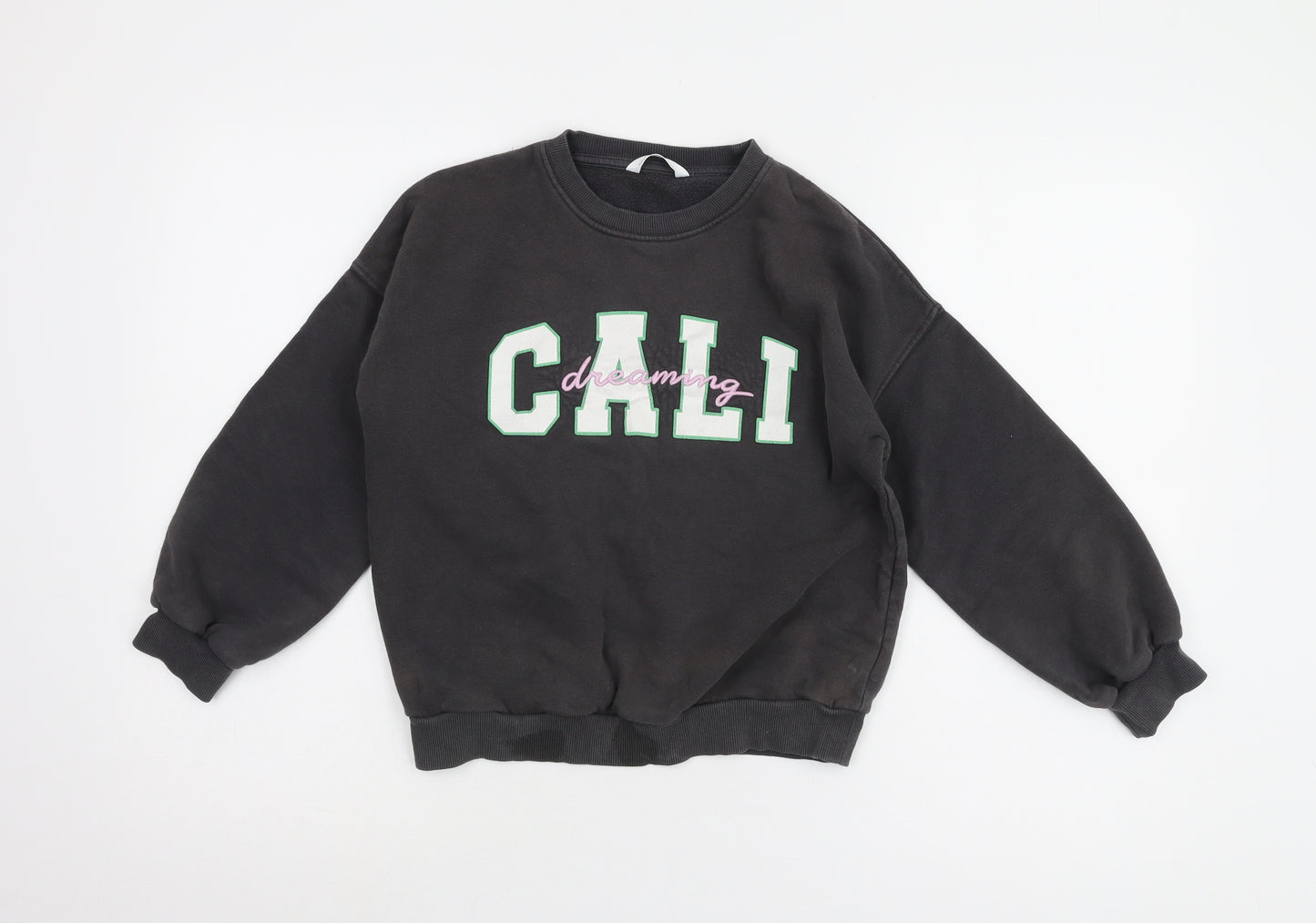 Marks and Spencer Girls Black Pullover Sweatshirt 9-10Y