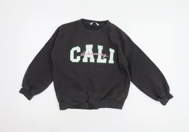 Marks and Spencer Girls Black Pullover Sweatshirt 9-10Y