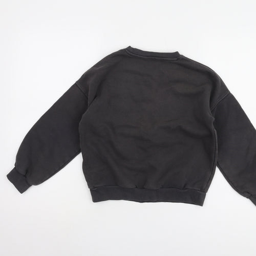 Marks and Spencer Girls Black Pullover Sweatshirt 9-10Y
