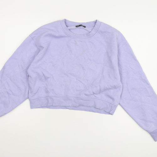 Zara Women's Purple Sweatshirt Size 8 Crew Neck