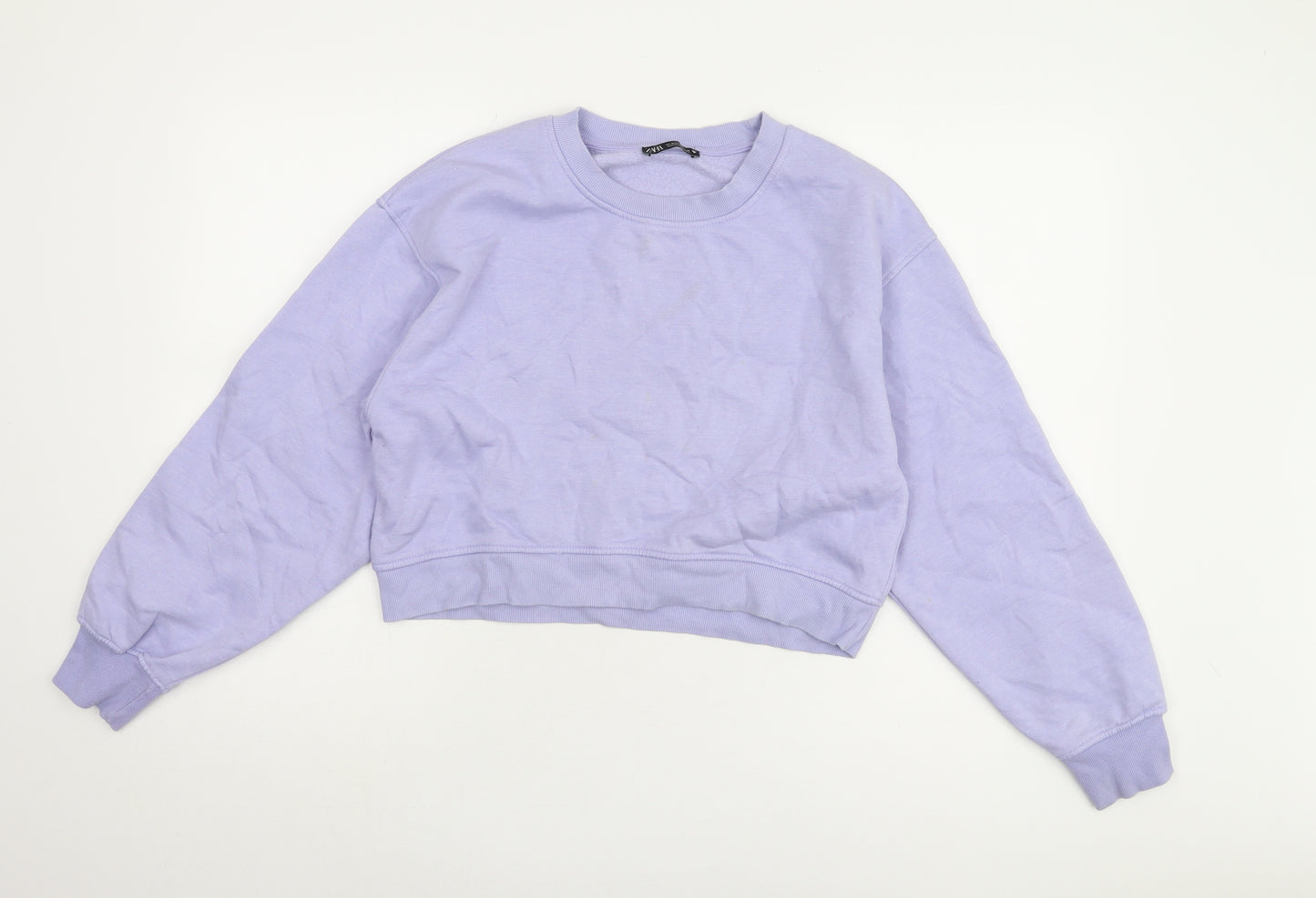 Zara Women's Purple Sweatshirt Size 8 Crew Neck