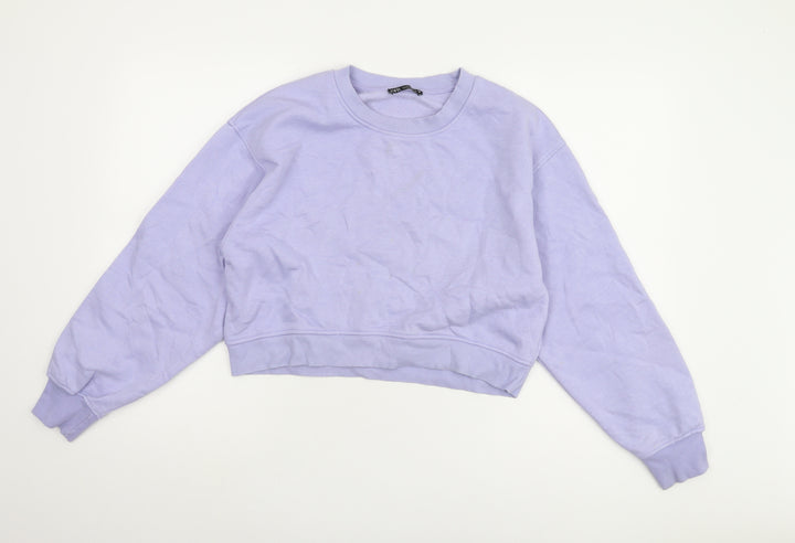 Zara Women's Purple Sweatshirt Size 8 Crew Neck