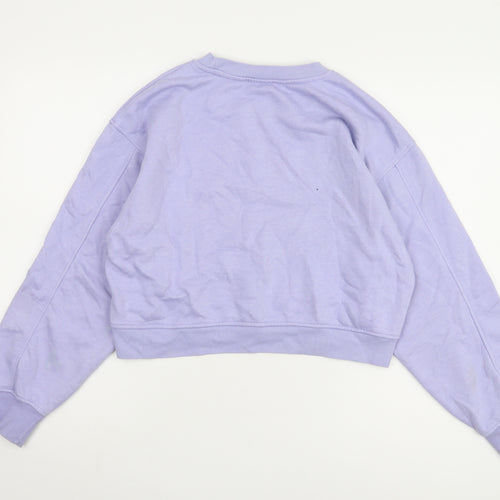 Zara Women's Purple Sweatshirt Size 8 Crew Neck