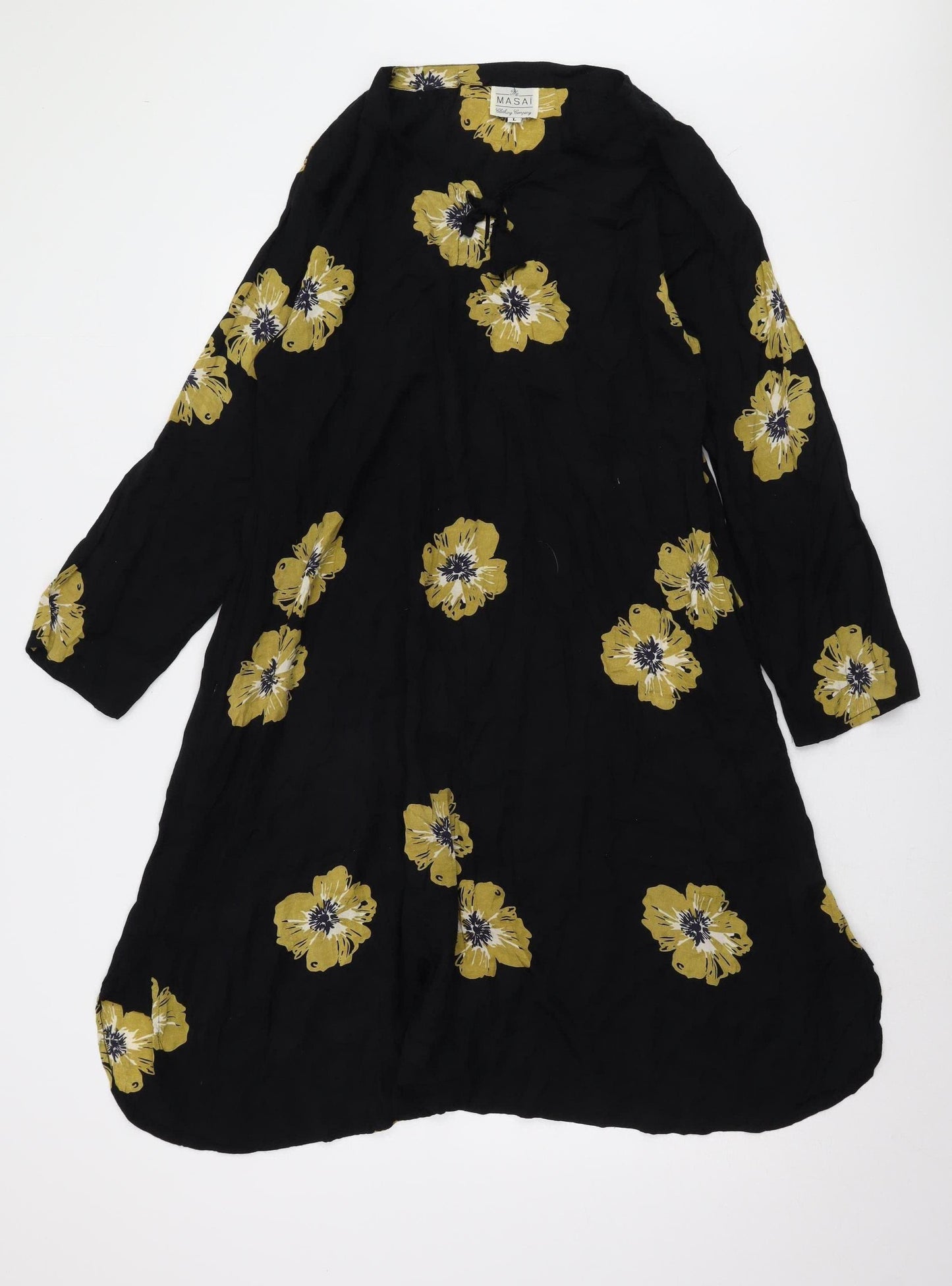 The Masai Clothing Company Women's Black L Floral Dress