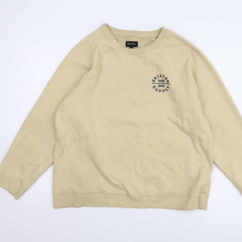 Brixton Beige Logo Pullover Sweatshirt, Unisex L