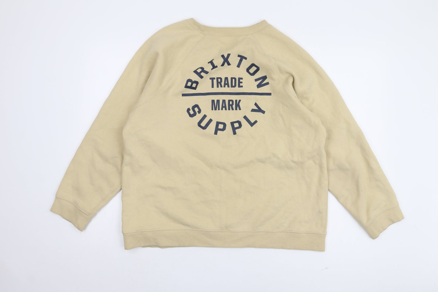 Brixton Beige Logo Pullover Sweatshirt, Unisex L