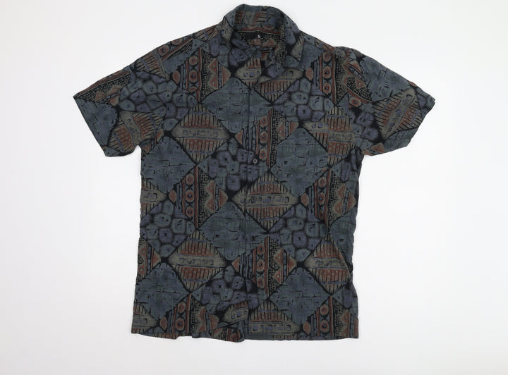 Bhs Men's M Geometric Multicoloured Short Sleeve Shirt