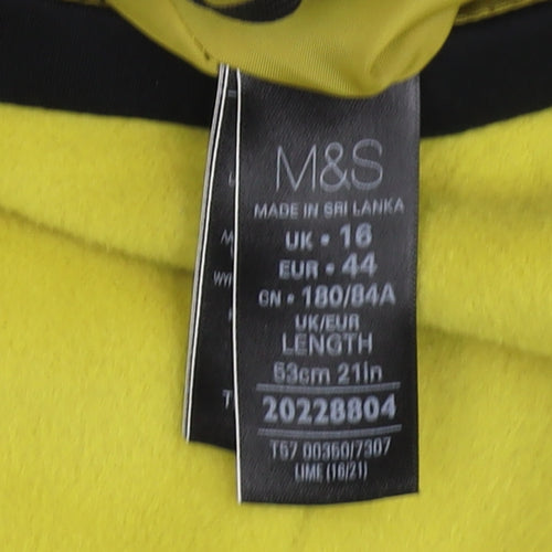 Marks and Spencer Women's Yellow Pencil Skirt Size 16