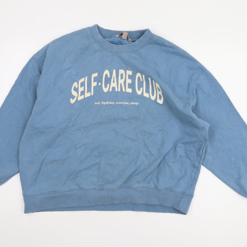 H&M Women's Blue Pullover Sweatshirt Size 12