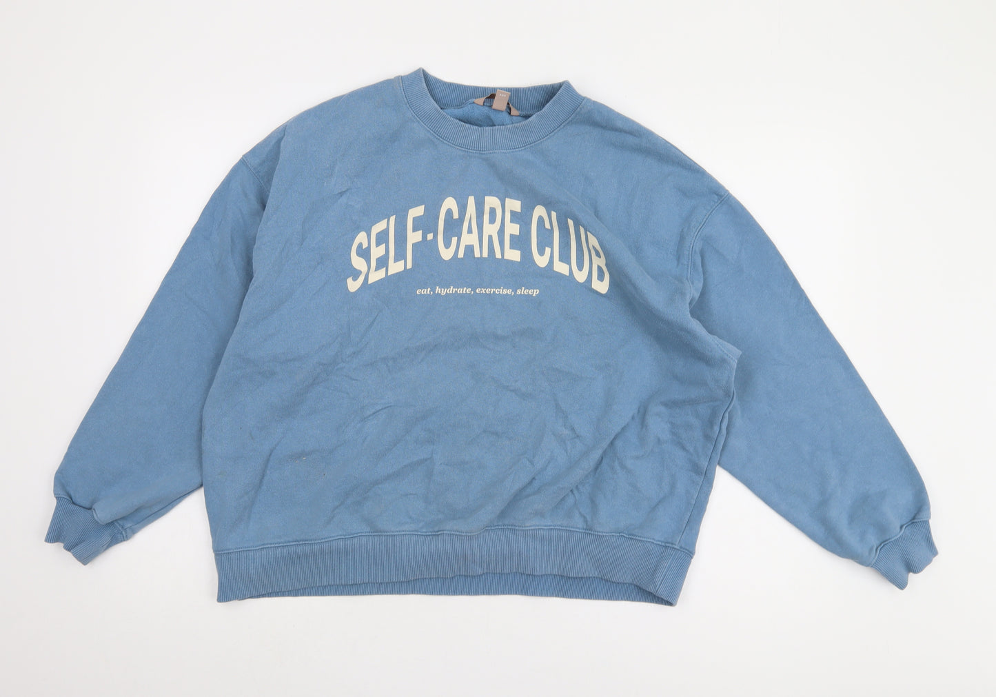 H&M Women's Blue Pullover Sweatshirt Size 12