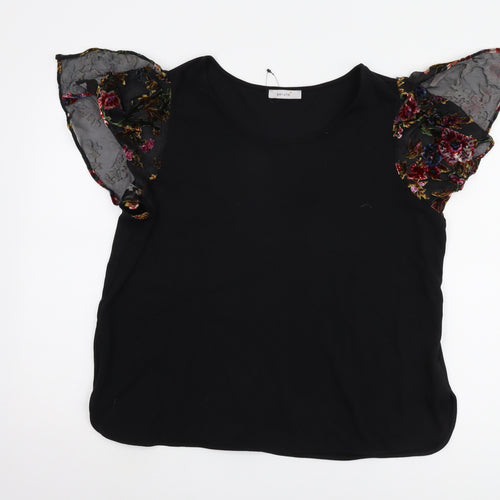 Marks and Spencer Women's Black Flutter Sleeve Blouse