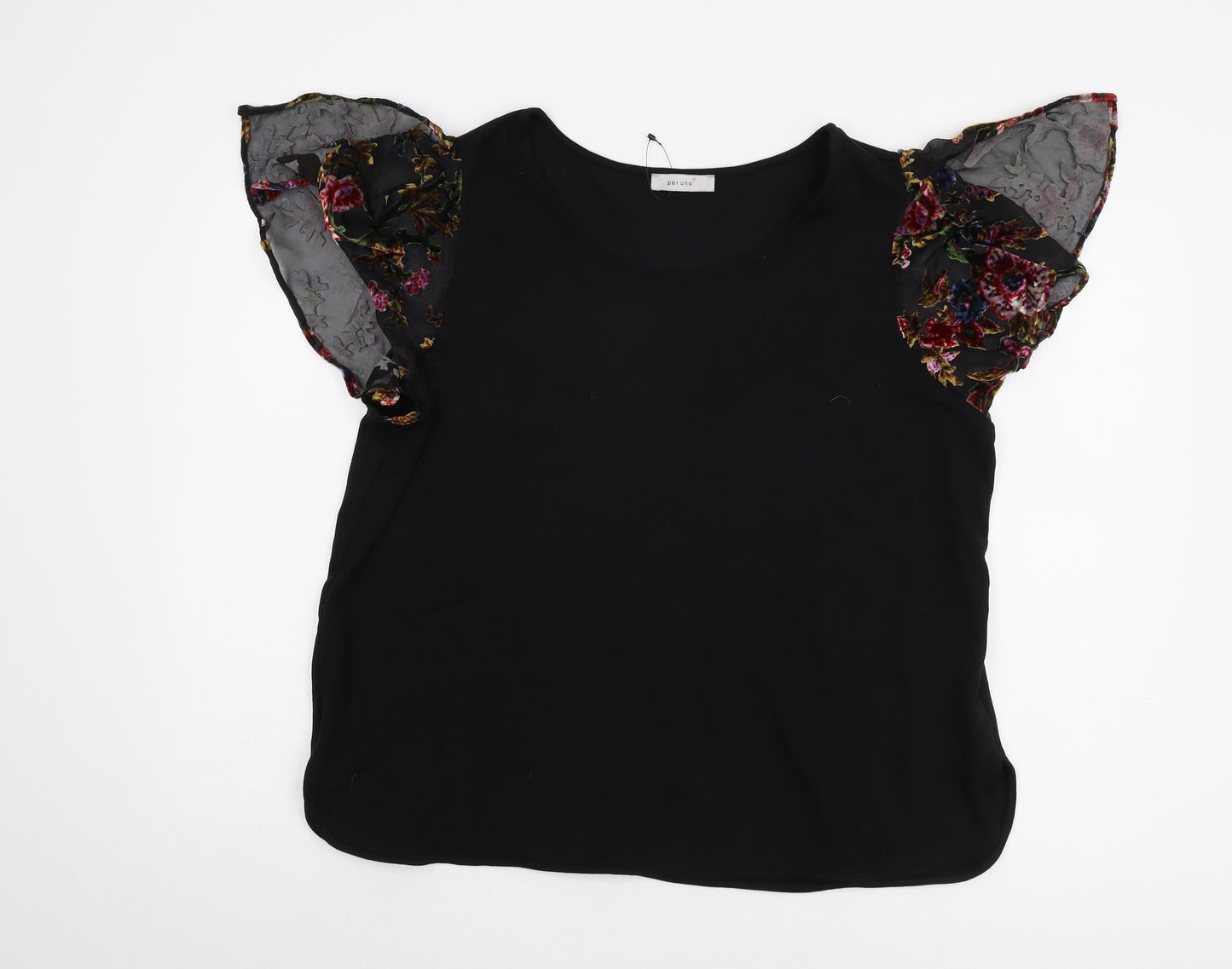 Marks and Spencer Women's Black Flutter Sleeve Blouse