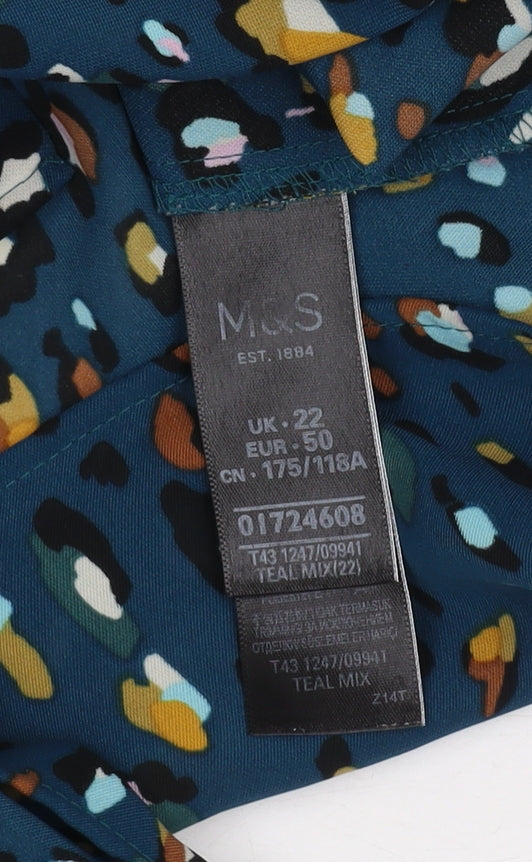 Marks and Spencer Women's Multicoloured Blouse, Size 22