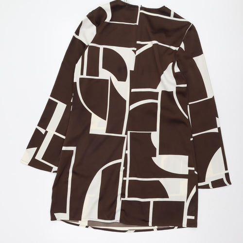 MNG Women's Brown Geometric Dress Size 8