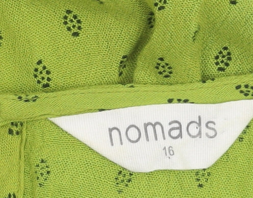 Nomads Women's Green Viscose Tank Top, Size 16