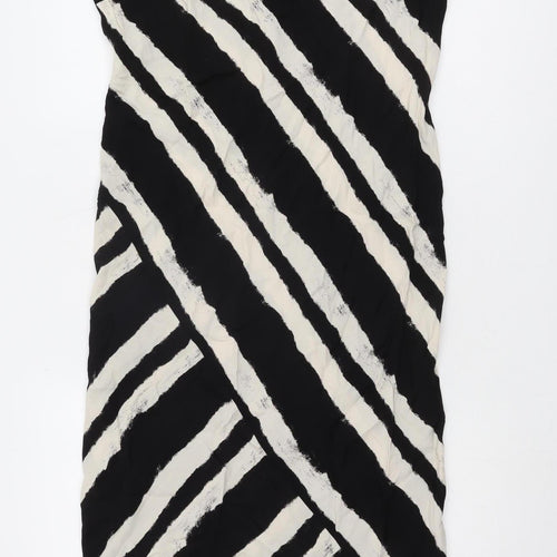 New Look Women's Black Stripe Slip Dress UK 18