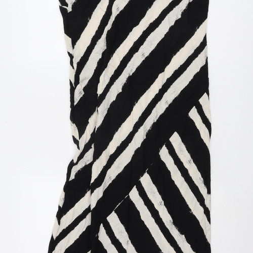 New Look Women's Black Stripe Slip Dress UK 18