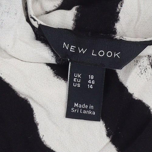 New Look Women's Black Stripe Slip Dress UK 18