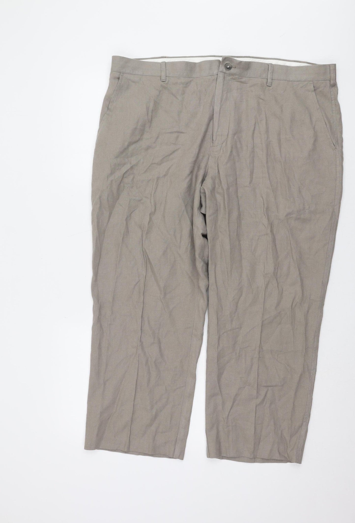 Marks and Spencer Men's Khaki Chino Trousers, Size 40