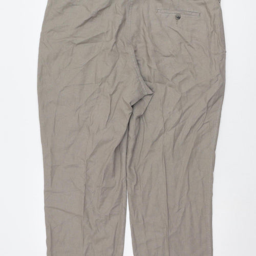 Marks and Spencer Men's Khaki Chino Trousers, Size 40