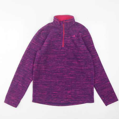 Decathlon Girls Purple Fleece Sweatshirt 14 Years Zip Winter