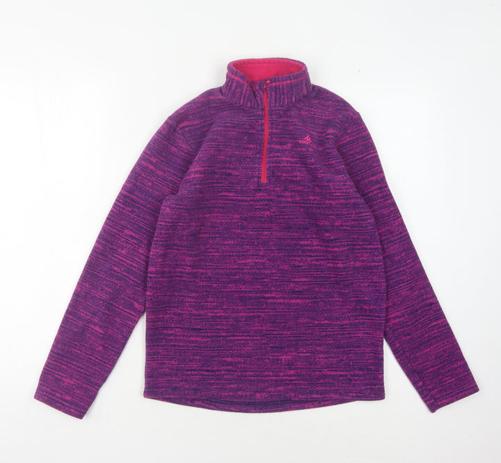 Decathlon Girls Purple Fleece Sweatshirt 14 Years Zip Winter