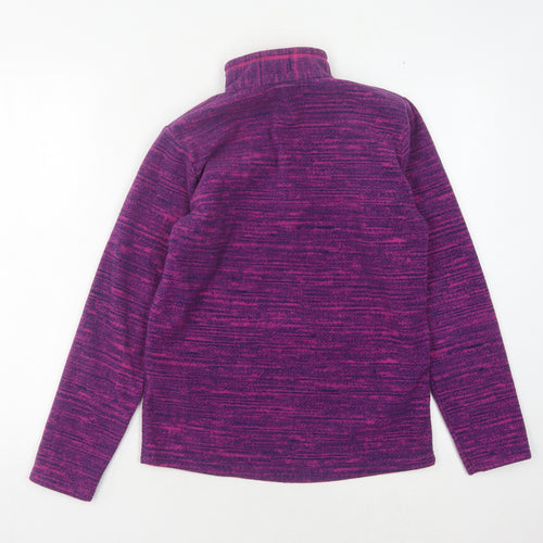 Decathlon Girls Purple Fleece Sweatshirt 14 Years Zip Winter