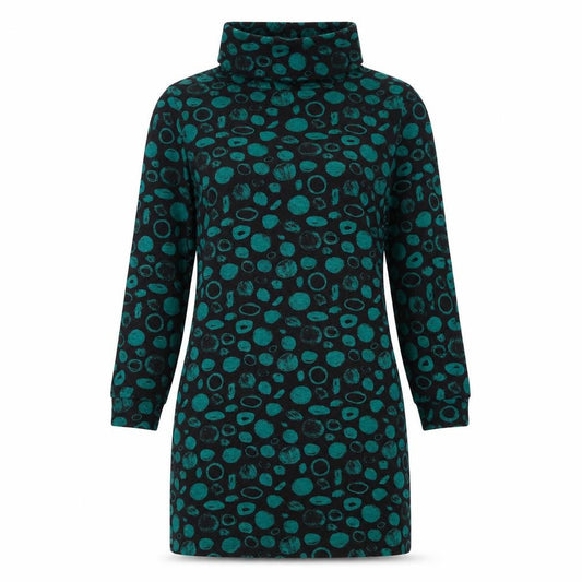 Front view of Roman Women's Multicoloured Cowl Neck Dress, size 10