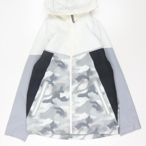 Next Boys Camouflage Rain Coat 16 Years White Grey