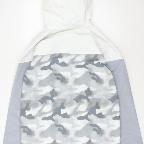 Next Boys Camouflage Rain Coat 16 Years White Grey