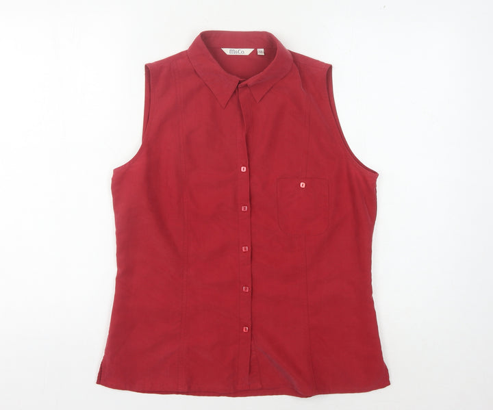 Mackays Women's Red Sleeveless Button-Up Top Size 12