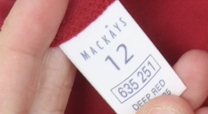 Mackays Women's Red Sleeveless Button-Up Top Size 12