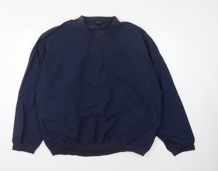 IZOD Men's Blue XL V-Neck Sweatshirt with Logo