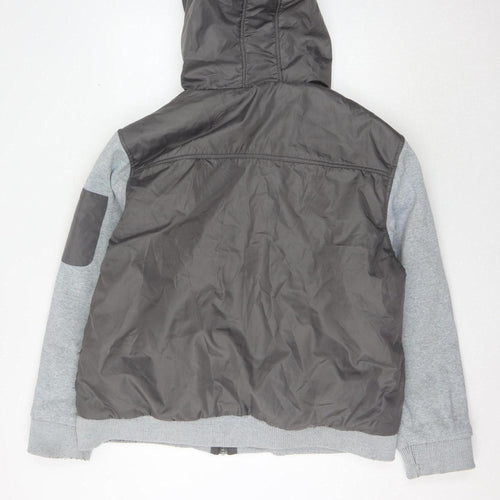 Fabric Men's Grey Hooded Puffer Jacket 2XL - Casual Winter Wear