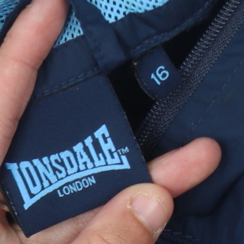 Lonsdale Women's Blue Windbreaker Jacket Size 16
