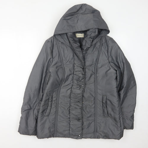 Precis Women's Grey Hooded Jacket Size 12