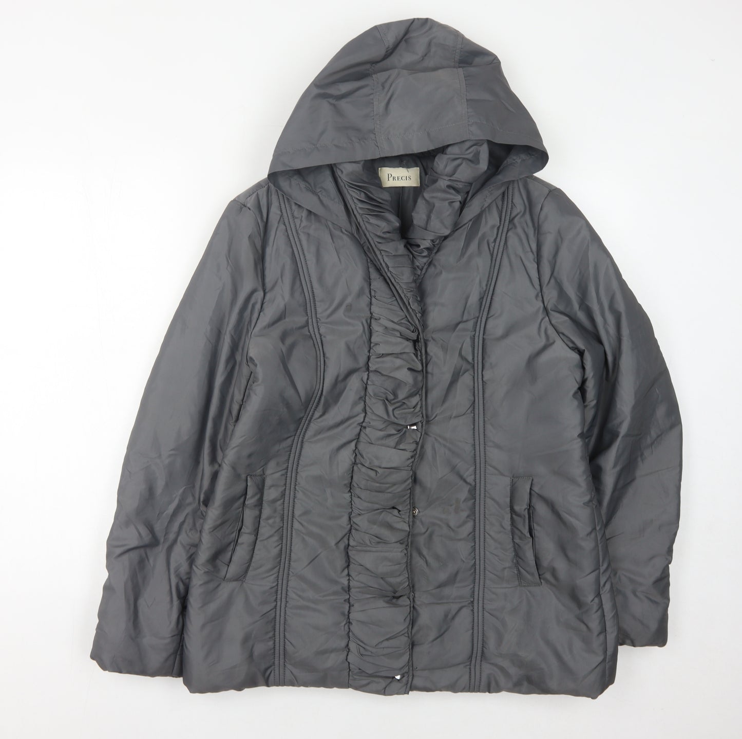 Precis Women's Grey Hooded Jacket Size 12