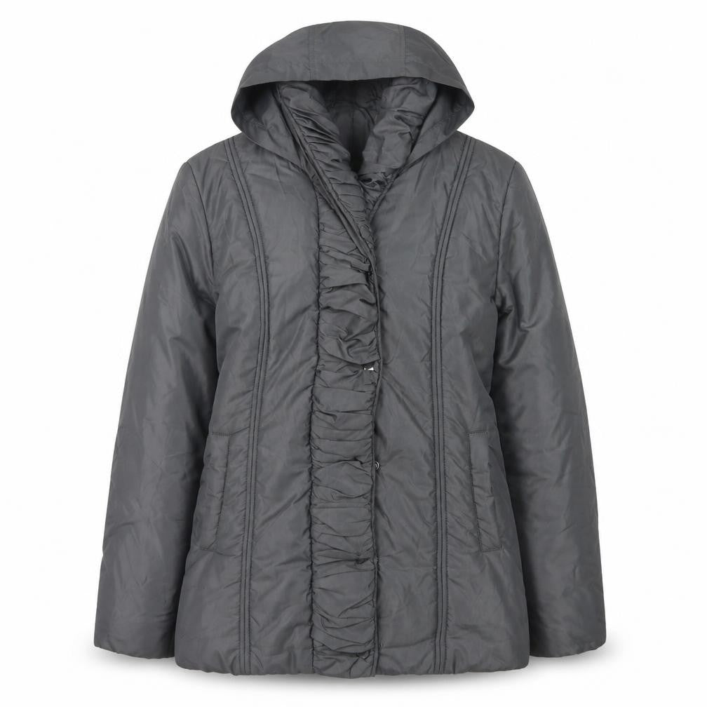 Front view of Precis Women's Grey Hooded Jacket, size 12