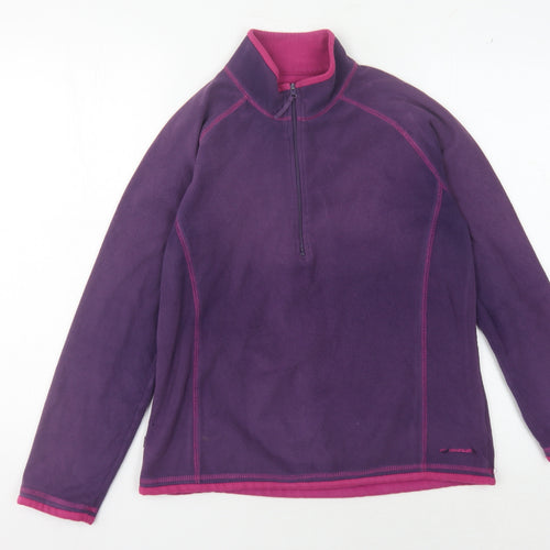 Mountain Life Women's Purple 1/4 Zip Fleece Sweatshirt