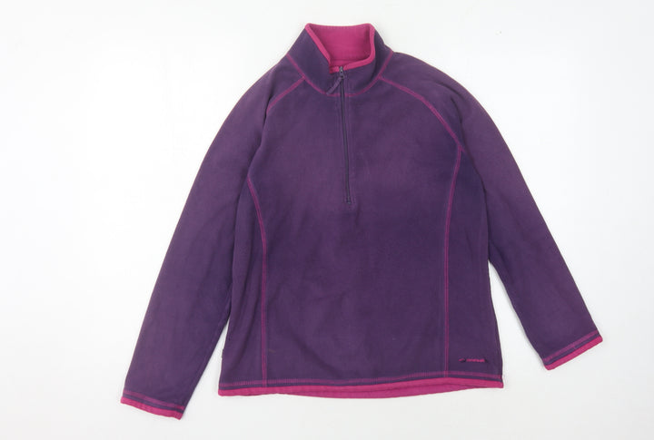 Mountain Life Women's Purple 1/4 Zip Fleece Sweatshirt