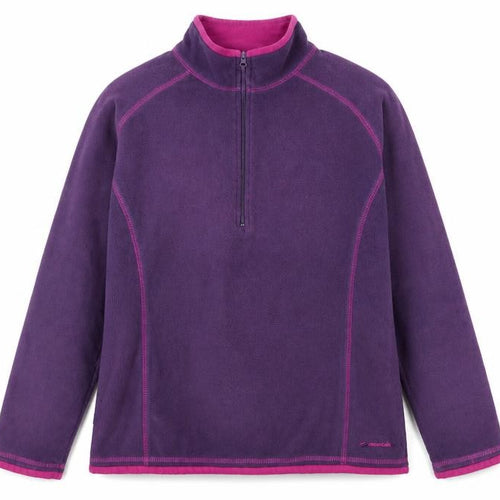 Mountain Life Women's Purple 1/4 Zip Fleece Sweatshirt