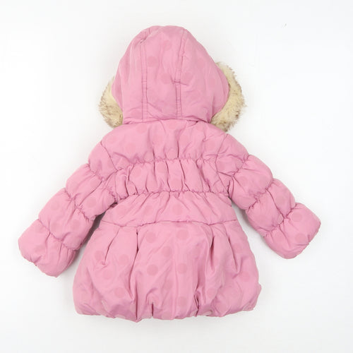 Disney Minnie Mouse Pink Hooded Puffer Coat 6-9 Months