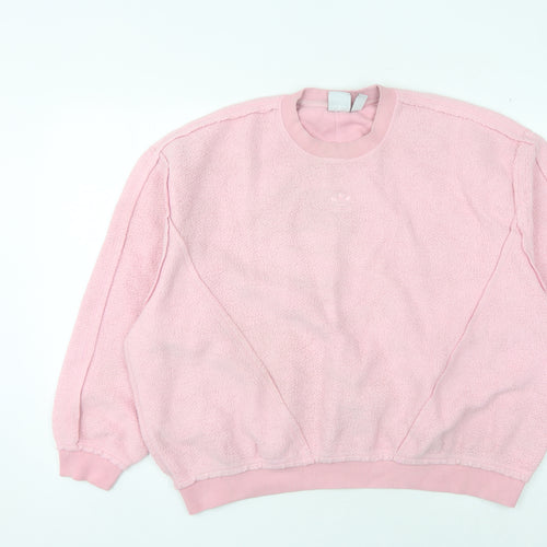 Adidas Women’s Pink Fleece Pullover Sweatshirt Size 14