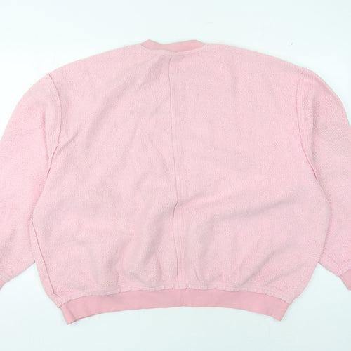 Adidas Women’s Pink Fleece Pullover Sweatshirt Size 14