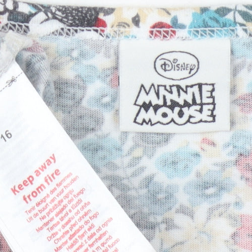 Disney Women’s Multicoloured Floral T-Shirt Size 16