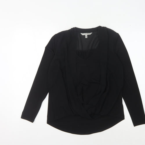 Coast Women's Black Wrap Top, Size 10